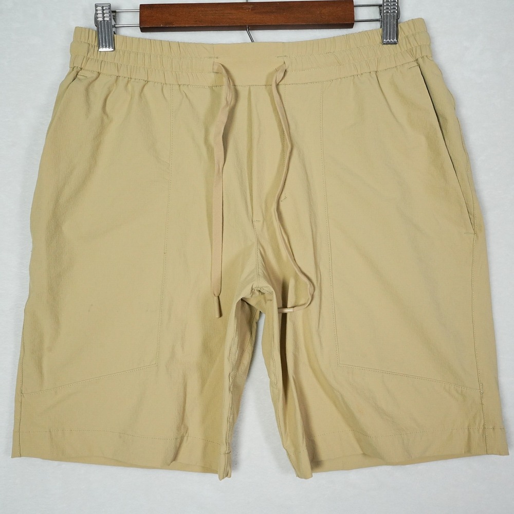 Lululemon Lab Mens Tan Elastic Waist Drawstring Athletic Shorts Size M LM7AROS